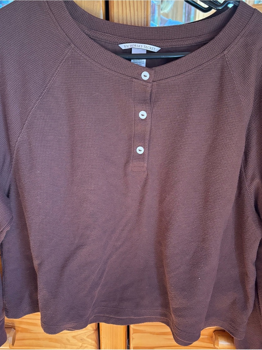 Victoria's Secret Mauve Waffle Henley Top